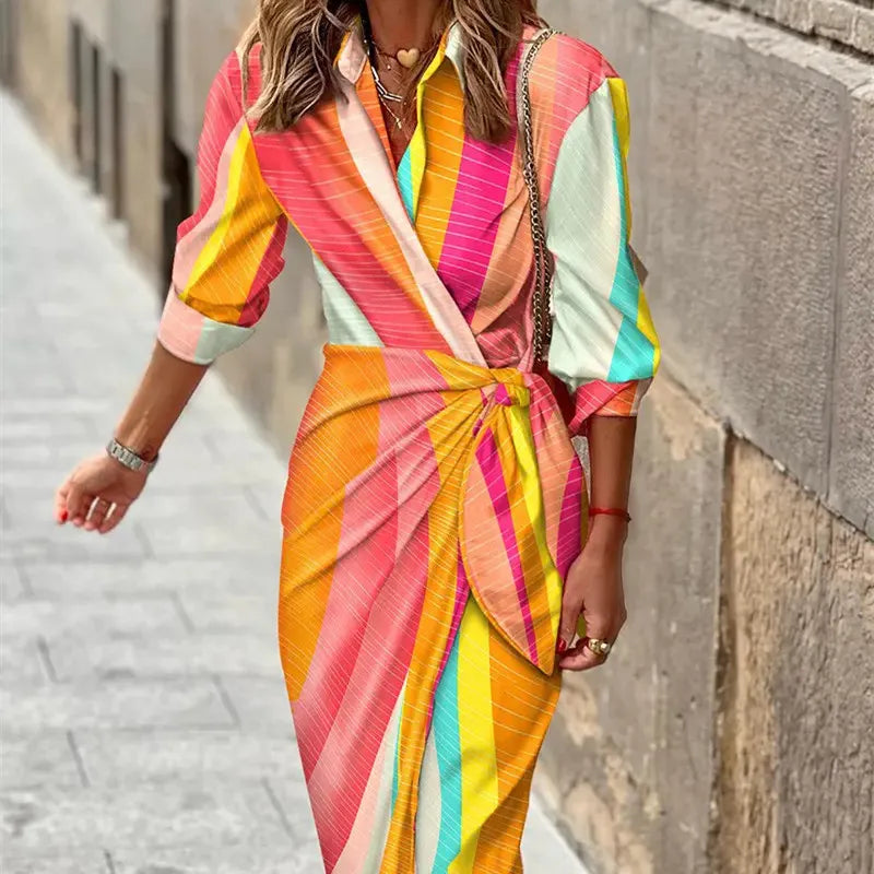 Variant image for Anna's Wickelkleid Damen Midi mit 3/4 Ärmeln – Elegantes Wickelkleid für den Sommer und festliche Anlässe-31
