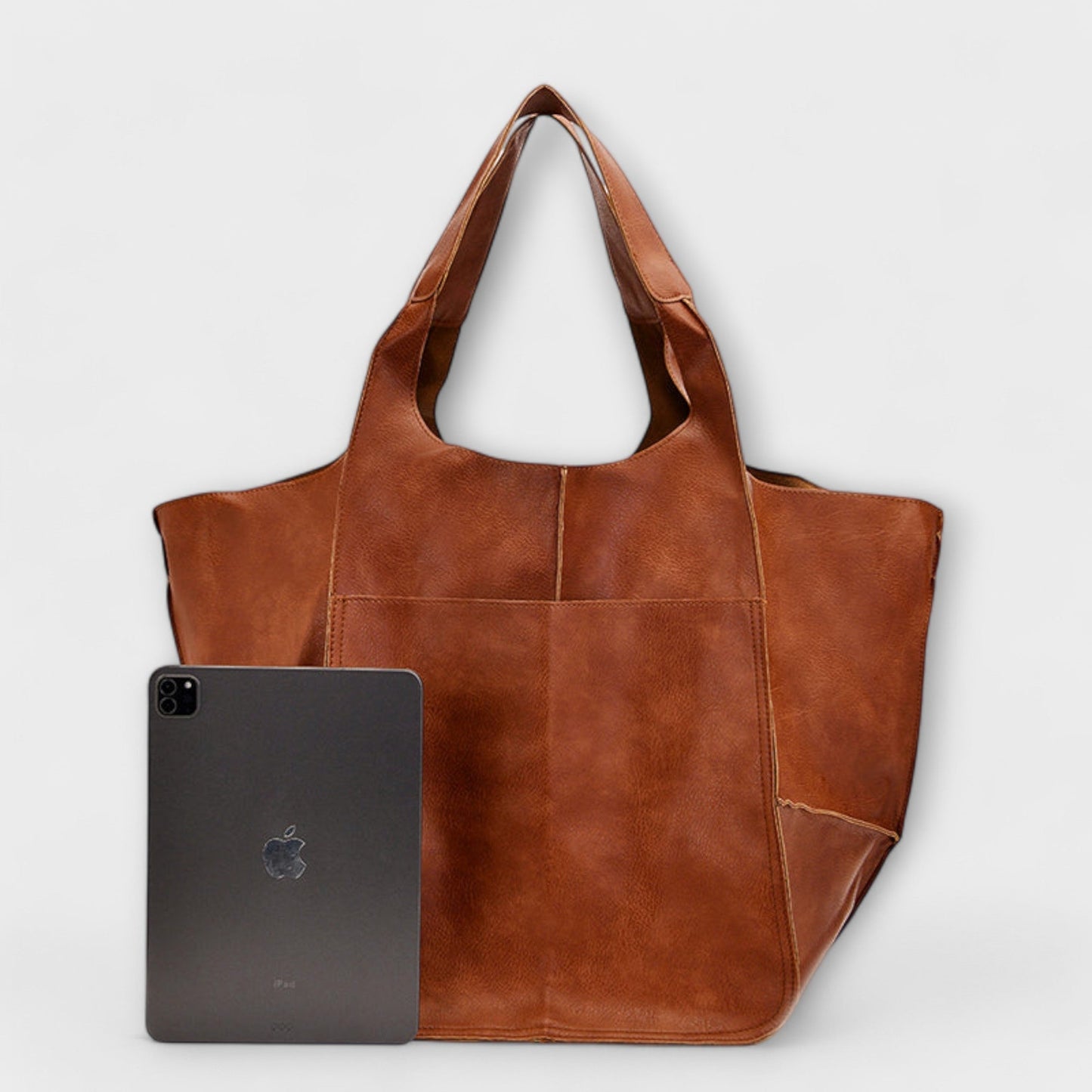 Léora - Elegante Handtasche Damen Schwarz - Oversize Weekender-Tasche aus PU-Leder für Alltag und Reisen-6