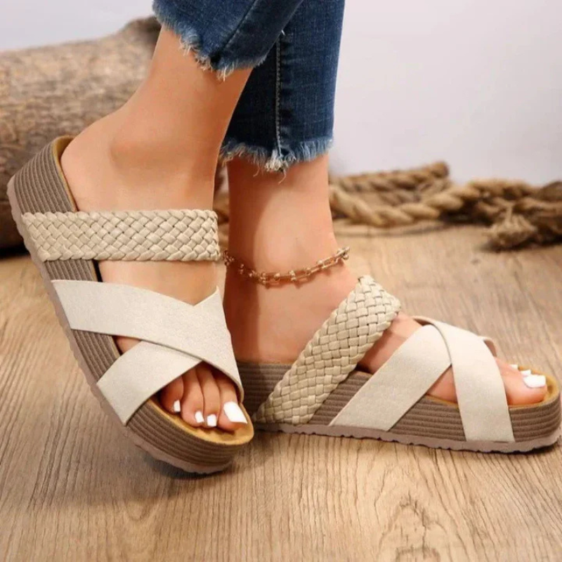 Anna's Damen Sandalen Mit Geflochtenem Riemen – Komfortable Sommerschuhe Für Stilvolle Anlässe-3