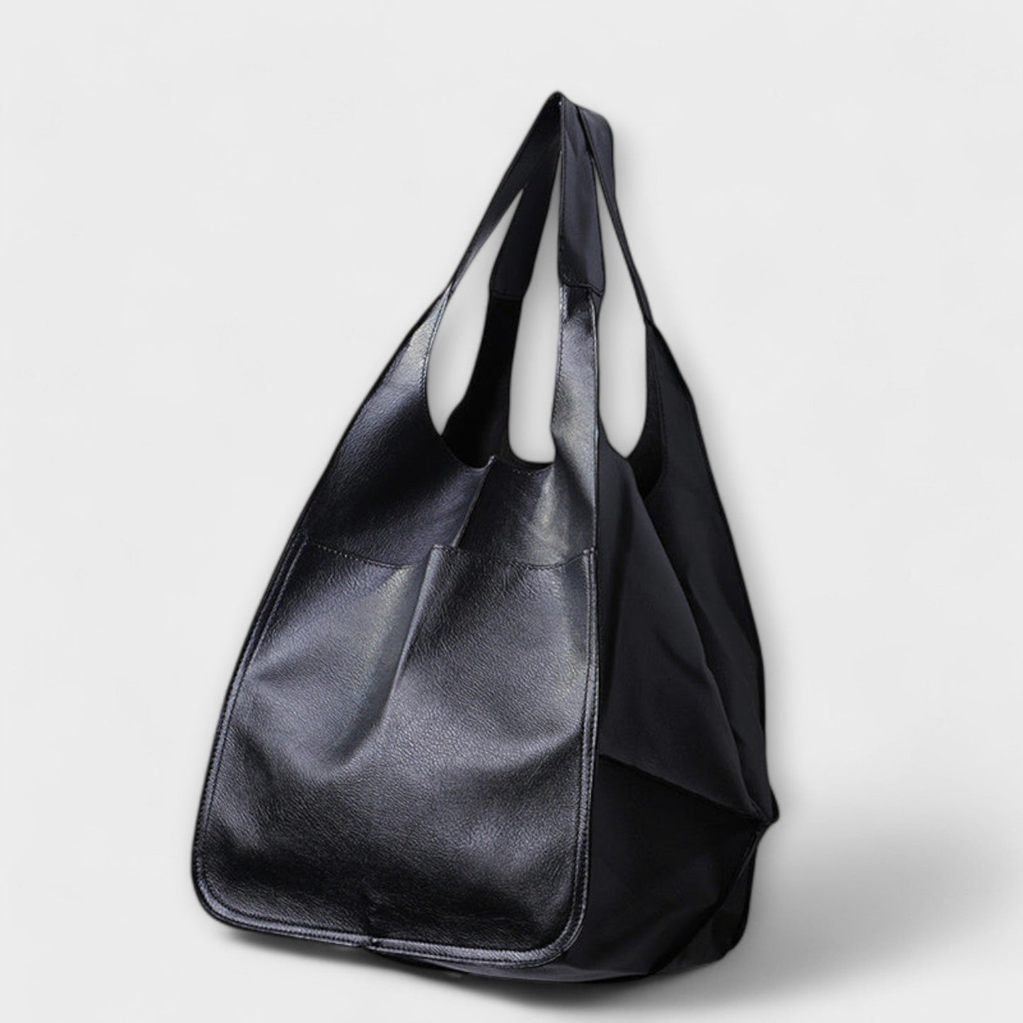Léora - Elegante Handtasche Damen Schwarz - Oversize Weekender-Tasche aus PU-Leder für Alltag und Reisen-2