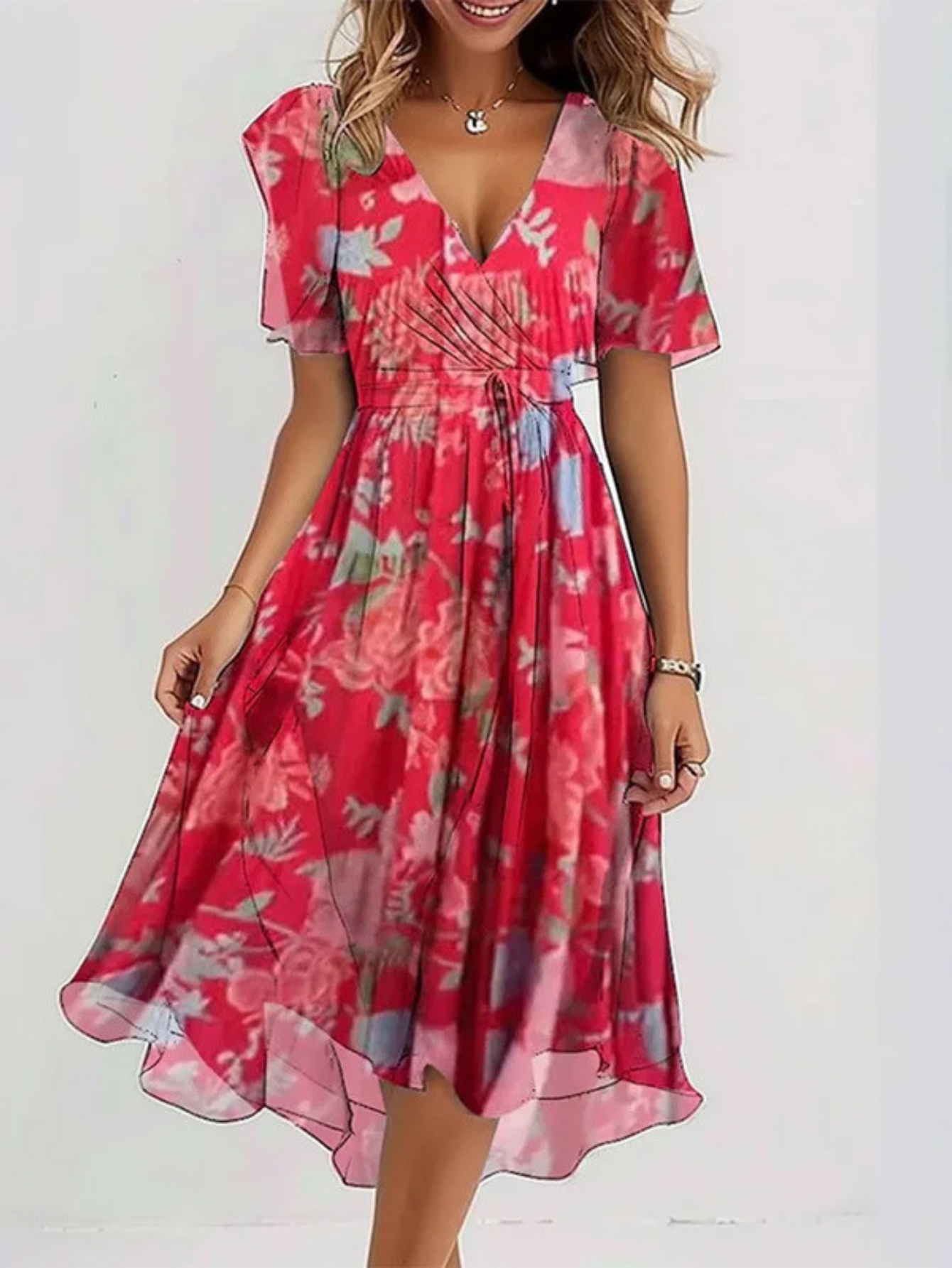 Variant image for Emma Damenkleid | Lässiges Boho-Kleid mit Farbverlauf für Sommerliche Anlässe-16