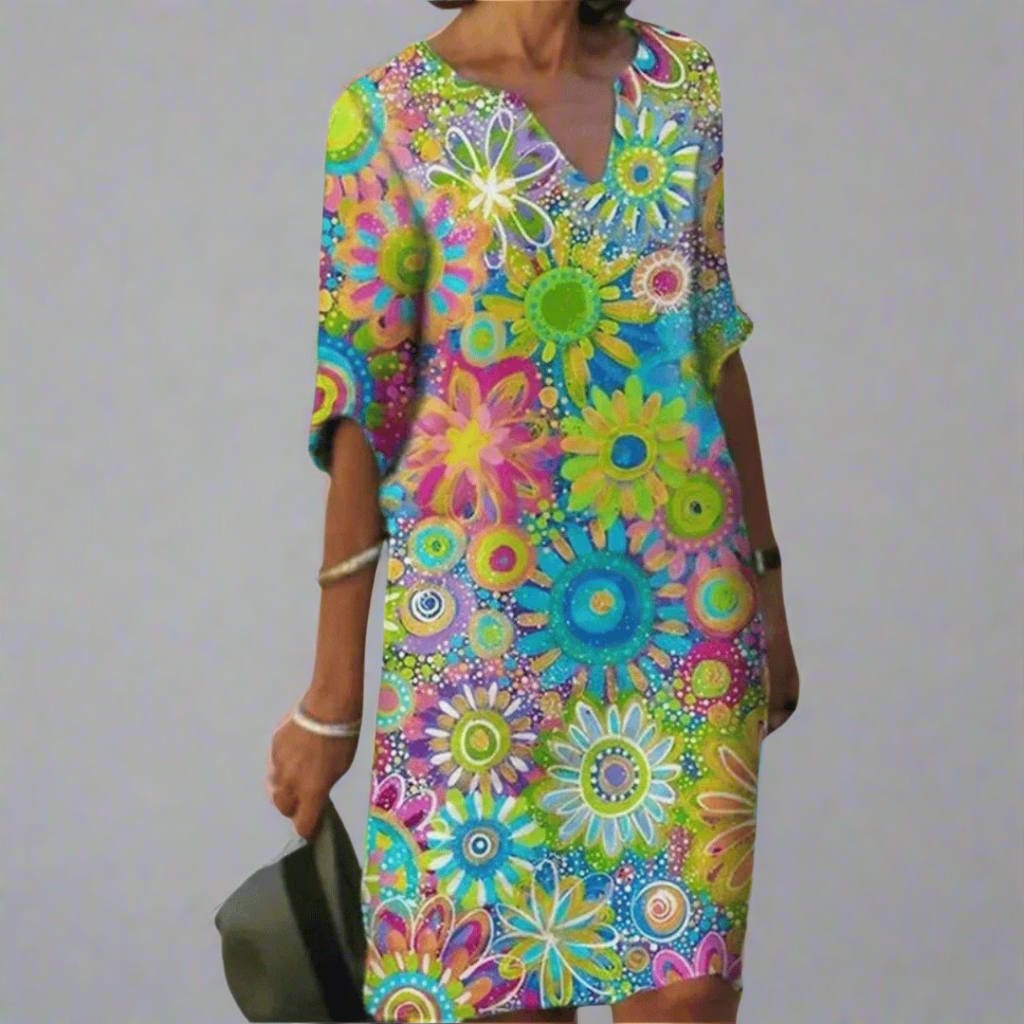 Variant image for Emilia Blumenkleid Damen – Leichtes Festliches Kleid aus Premiumstoff für Sommer, Freizeit & Feierlichkeiten-8