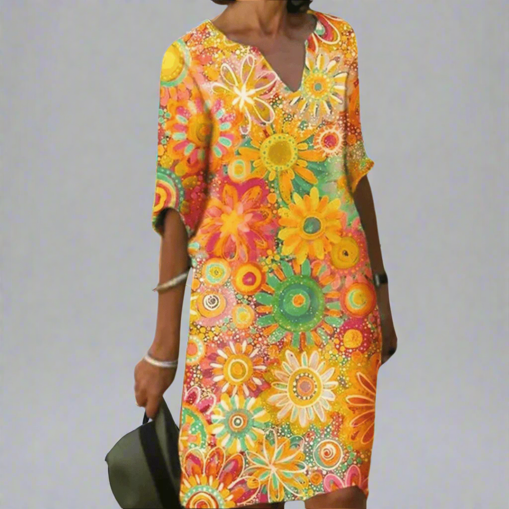 Variant image for Emilia Blumenkleid Damen – Leichtes Festliches Kleid aus Premiumstoff für Sommer, Freizeit & Feierlichkeiten-1