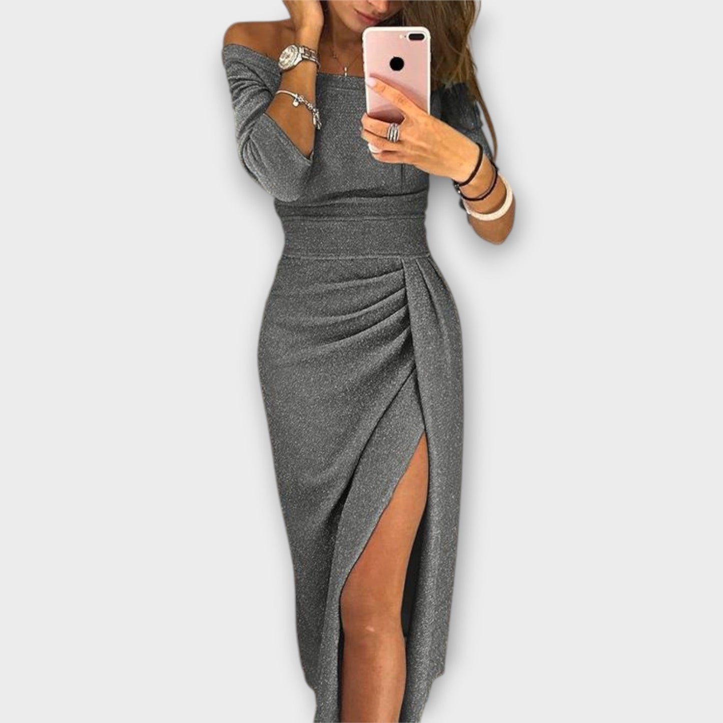 Lena - Elegantes Off-Shoulder Damen Kleid für Abendveranstaltungen und Cocktailpartys-4