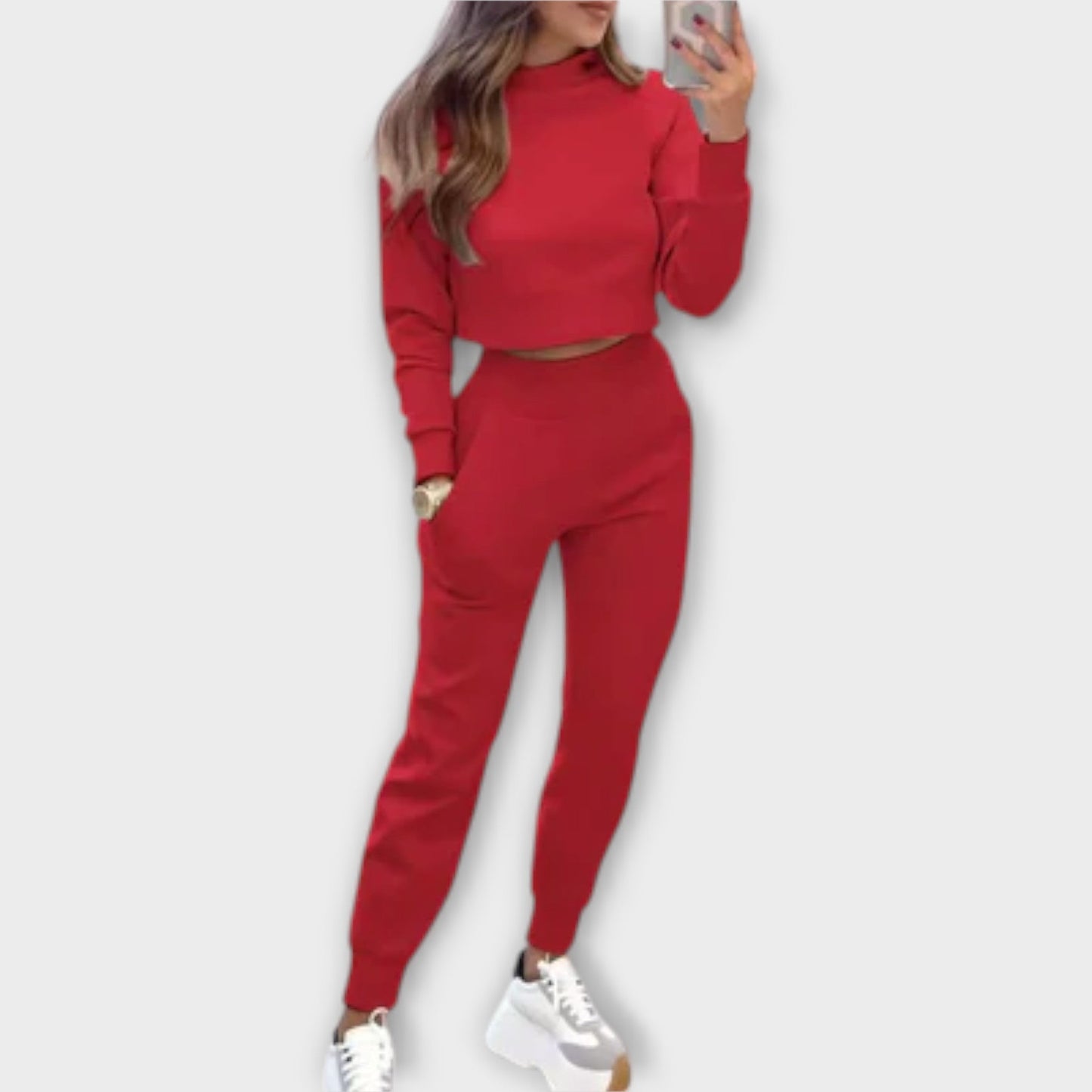 Max - Lässiger Jogginganzug Damen Brooklyn Set - Weiches, Atmungsaktives Material, Bequeme Passform, Ideal Für Zuhause, Grau-5