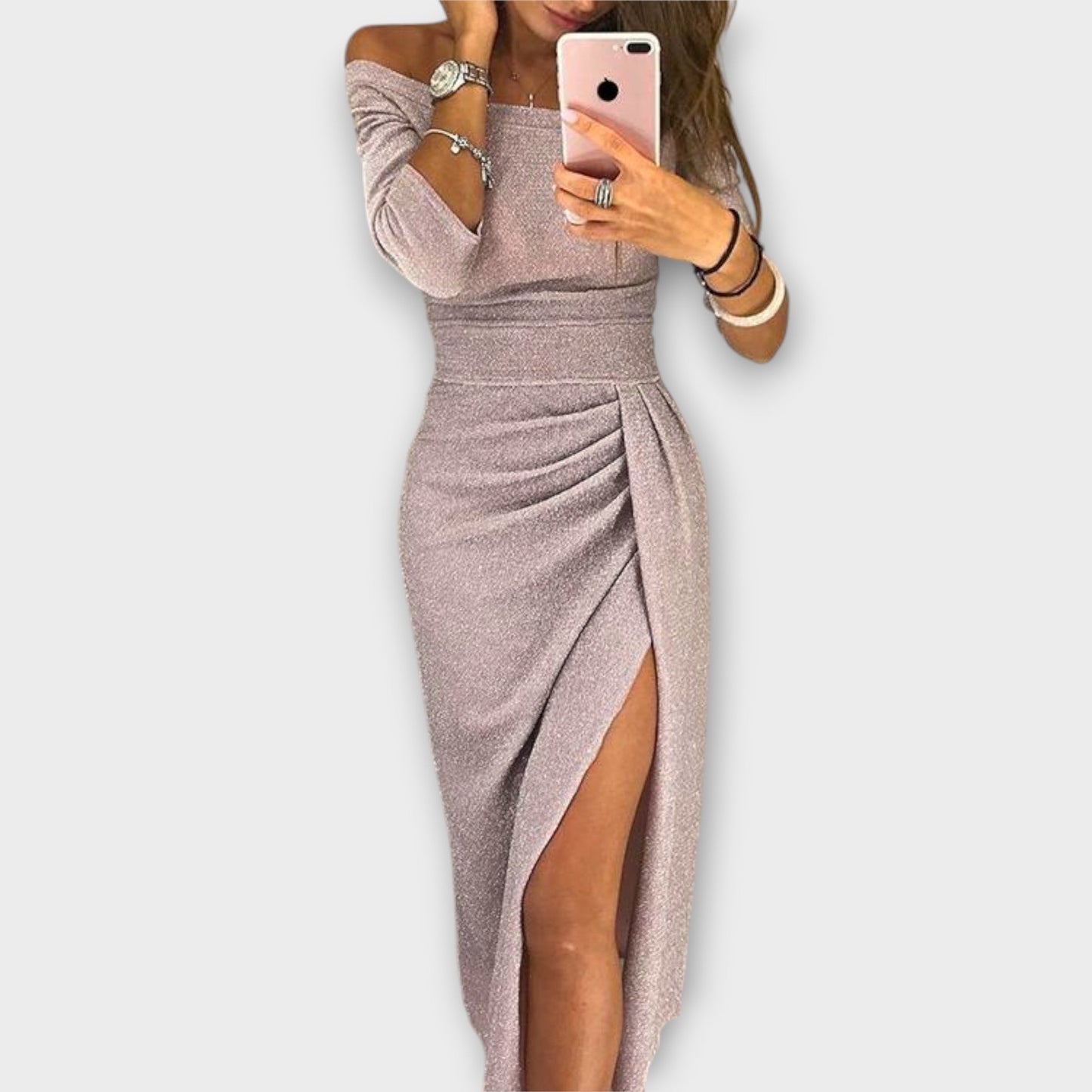 Variant image for Lena - Elegantes Off-Shoulder Damen Kleid für Abendveranstaltungen und Cocktailpartys-7