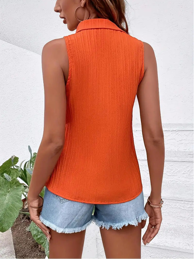 Lisa - Blusentop Ärmellos Für Frauen - Elegantes Hemd Für Stilvolle Frühlingslooks-2