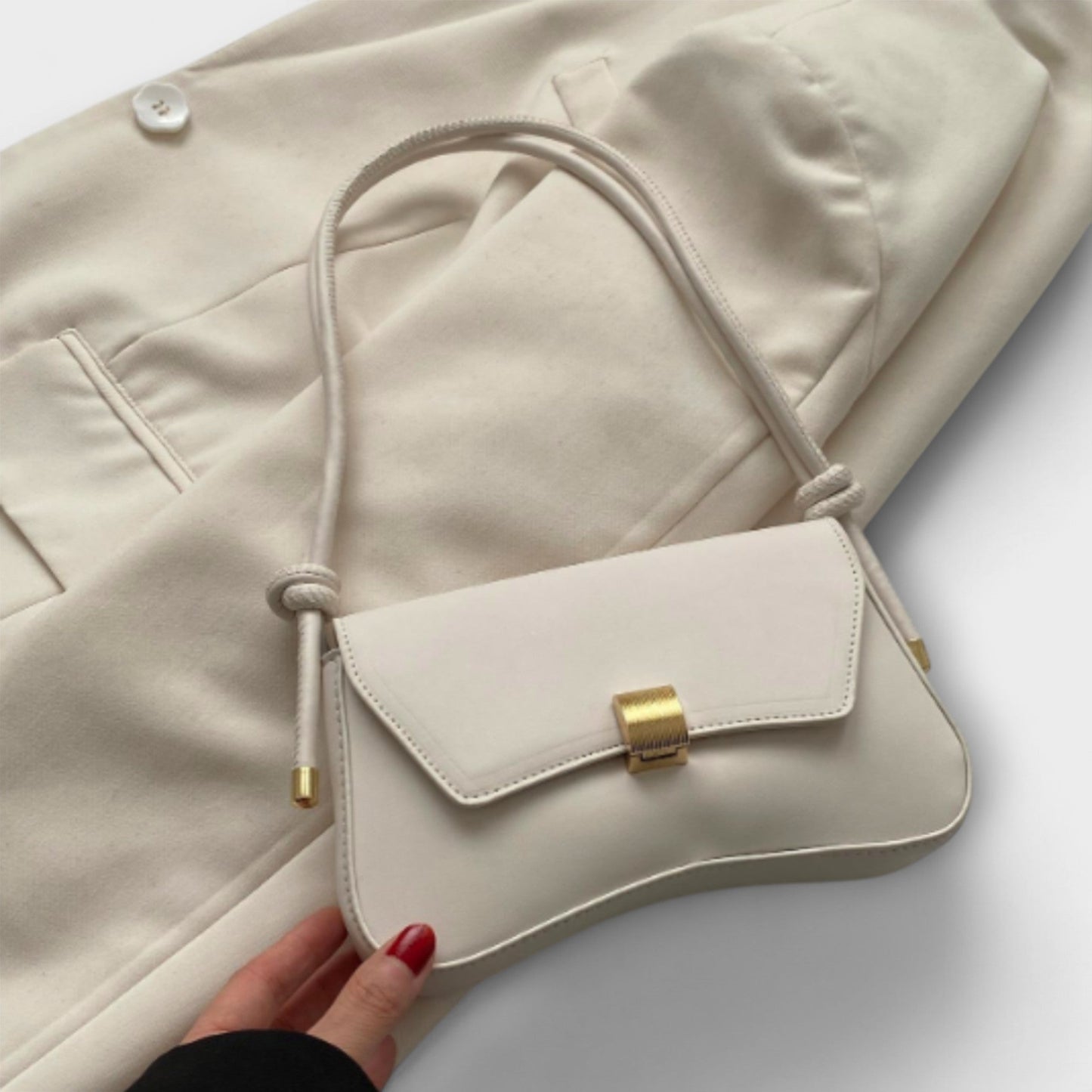 Léora - Vintage Handtasche Damen Schwarz, Zeitlos Elegante Klappentasche für Alltag und Besondere Anlässe-2