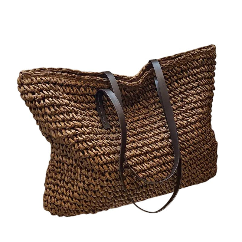 Léora - Stilvolle Tote Tasche Für Damen Aus Leichtem Stroh, Nachhaltige Tragetasche Für Arbeit Und Strand-2