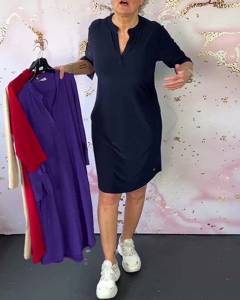 Klara - Elegantes V-Ausschnitt Damenkleid für Festliche Anlässe - Vielseitiges Kleid für Damen-6