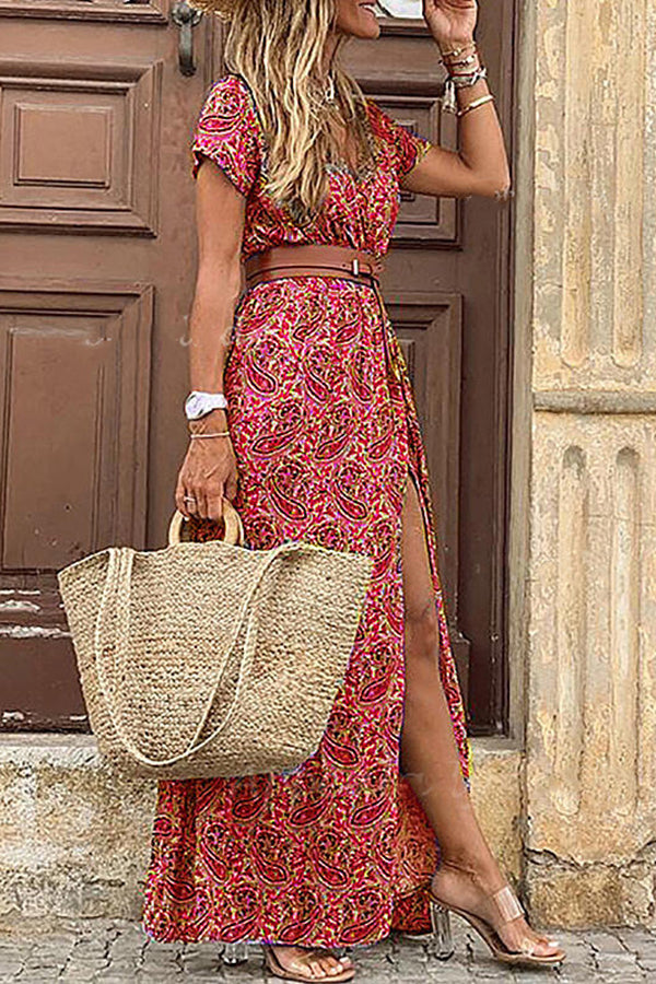 Variant image for Dorothea™ Boho-Kleid Damen - Fließendes Damenskleid mit Bauchabdeckung im Verspielten Paisley-Druck - Bequem & Stylisch-31