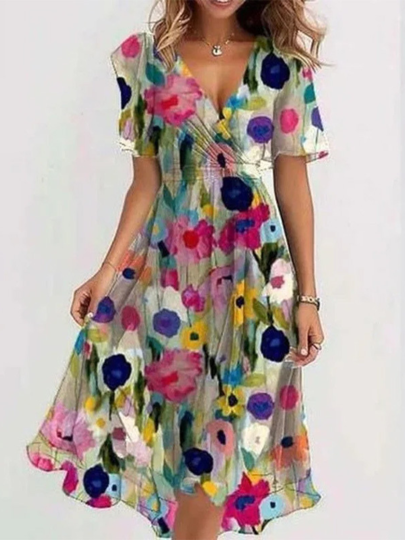 Variant image for Emma Damenkleid | Lässiges Boho-Kleid mit Farbverlauf für Sommerliche Anlässe-25