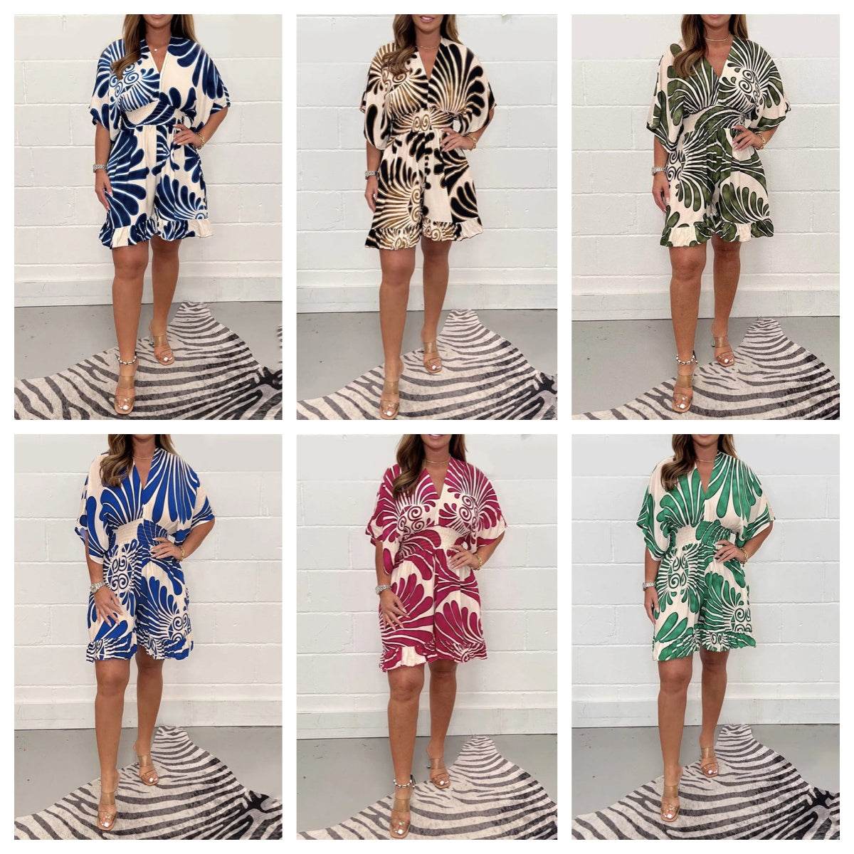 Anna™ Elegantes Print Minikleid für Damen – Festliches Kleid Hochzeitsgast mit Bauchabdeckung und Schulterfreiem Design-2