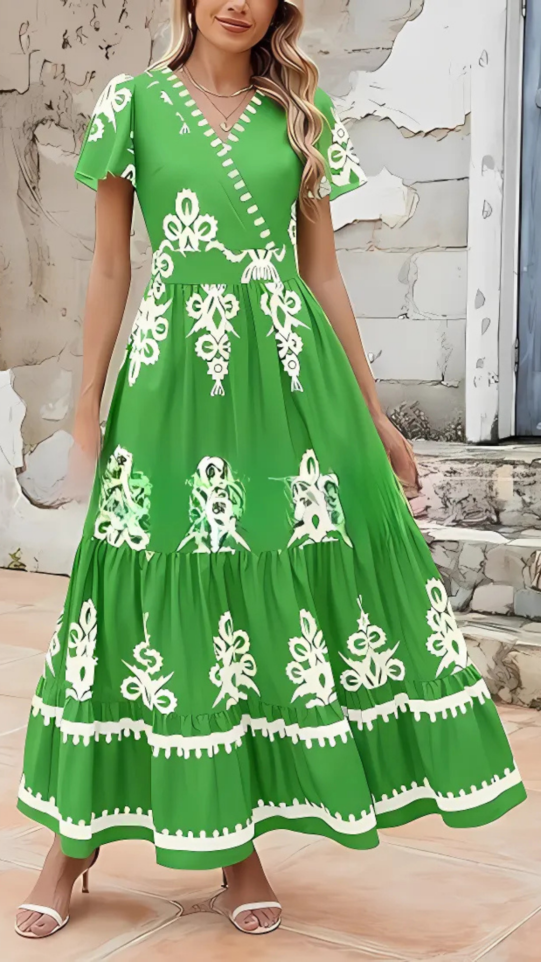 AYLIN – Besticktes Maxikleid in Creme mit Boho-Flair