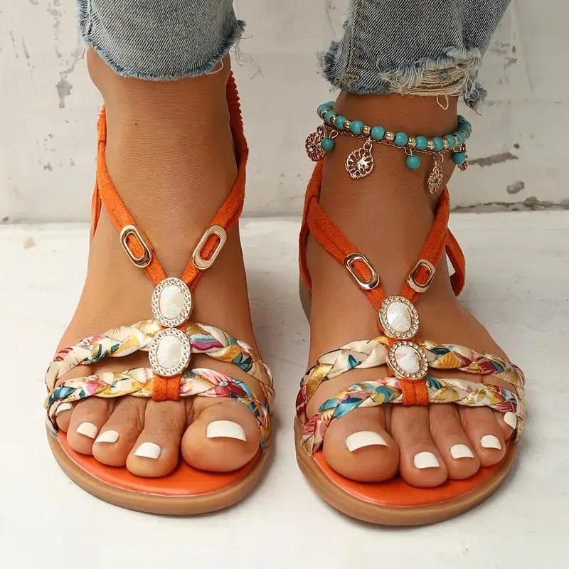 Variant image for Anna's Bequeme Damen Sandalen mit Slingback und Perlendetails – Flache Sommerschuhe für Elegante Outfits-37