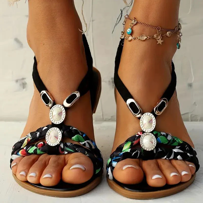 Variant image for Anna's Bequeme Damen Sandalen mit Slingback und Perlendetails – Flache Sommerschuhe für Elegante Outfits-19
