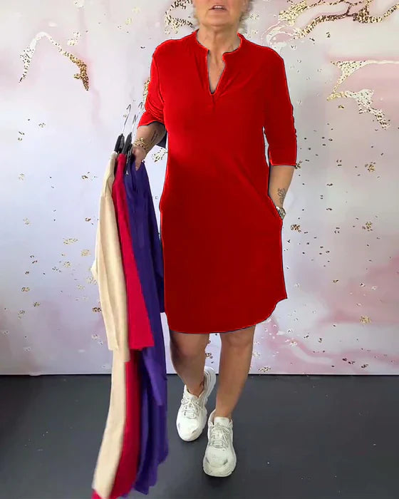 Variant image for Klara - Elegantes V-Ausschnitt Damenkleid für Festliche Anlässe - Vielseitiges Kleid für Damen-7