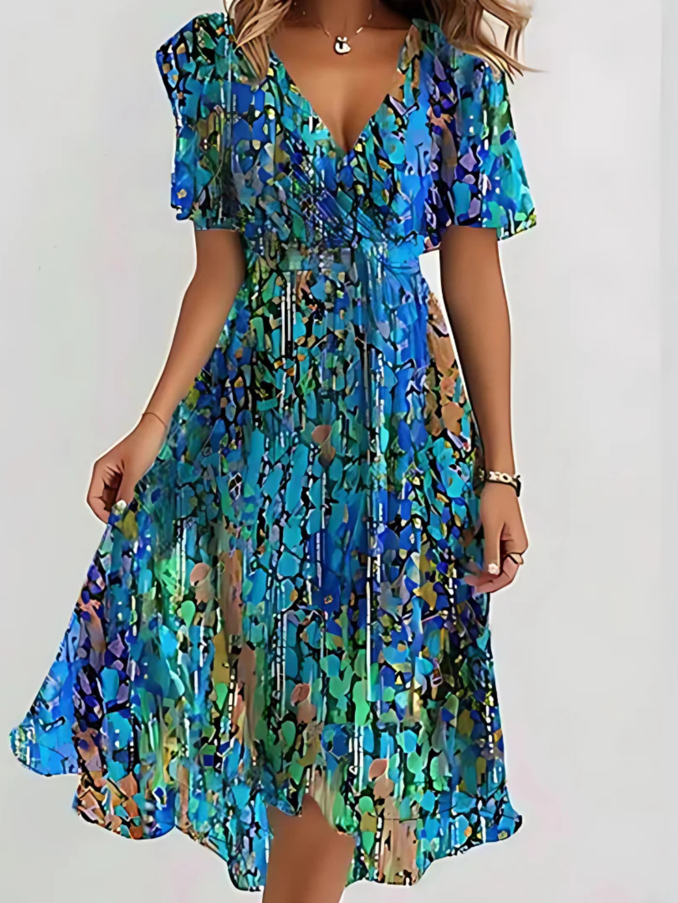Emma Damenkleid | Lässiges Boho-Kleid mit Farbverlauf für Sommerliche Anlässe-2