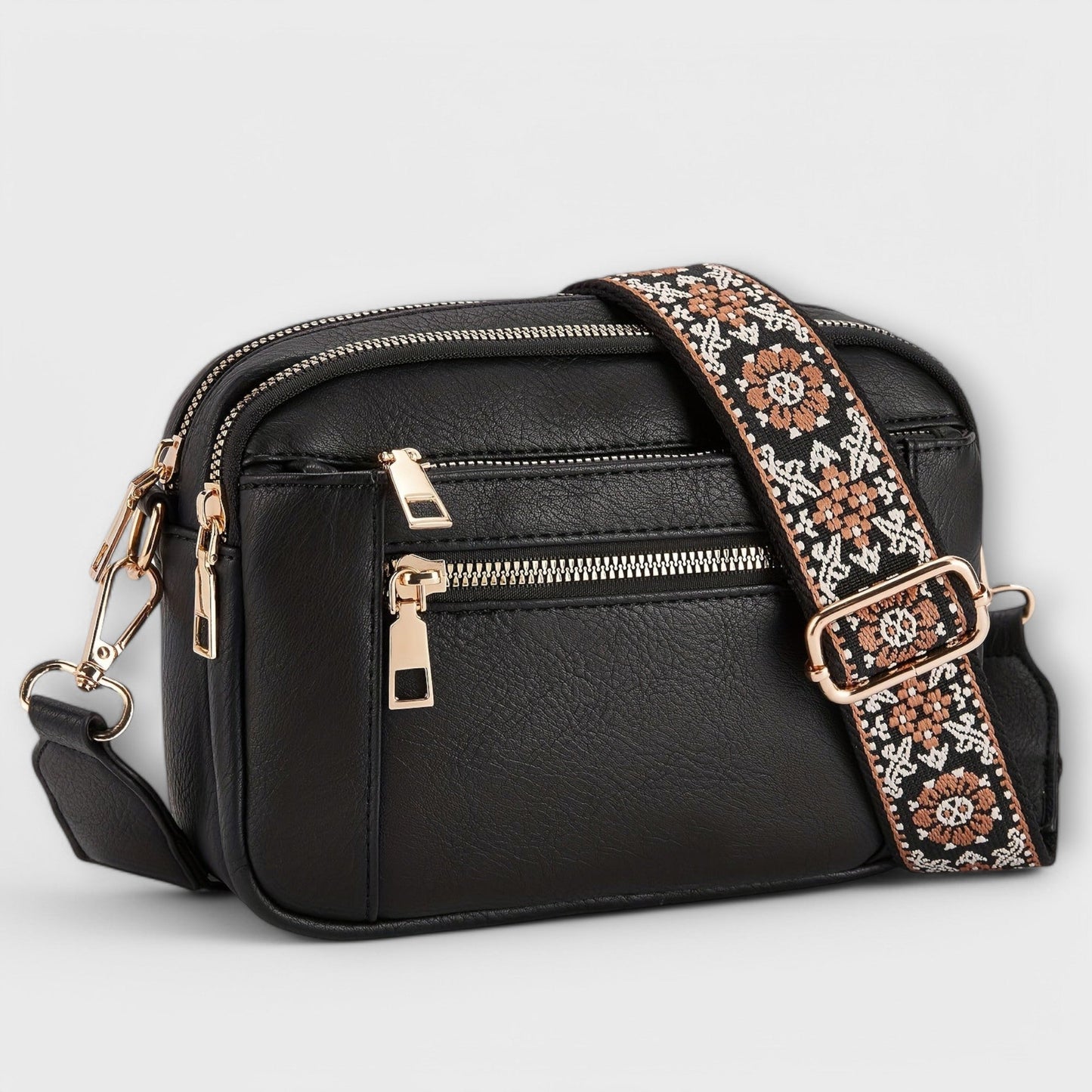 Léora - Elegante Handtasche Damen im Retro-Stil aus Veganem Leder mit Boho-Trageriemen-5