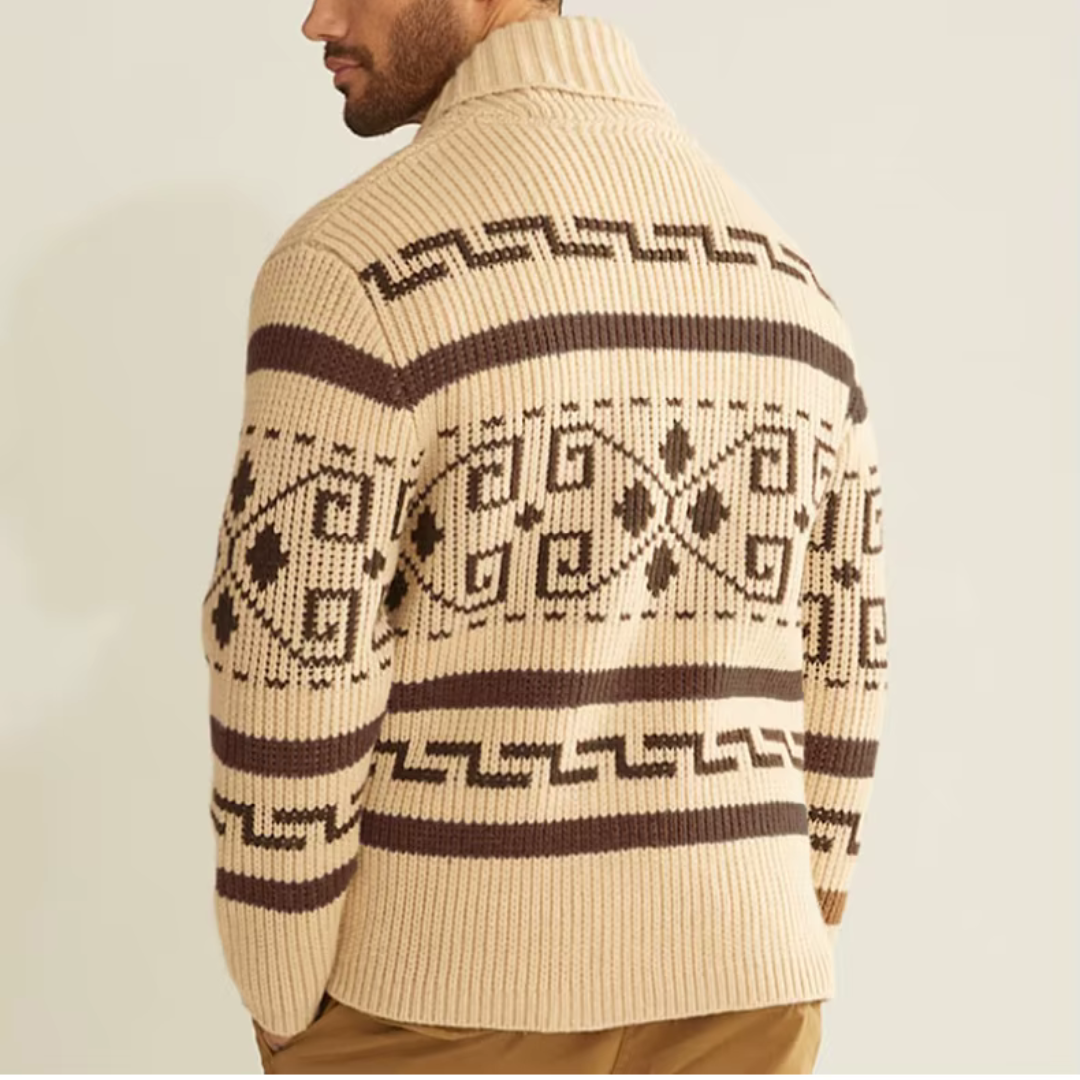 Elias – Herren Strickjacke mit Azteken-Muster