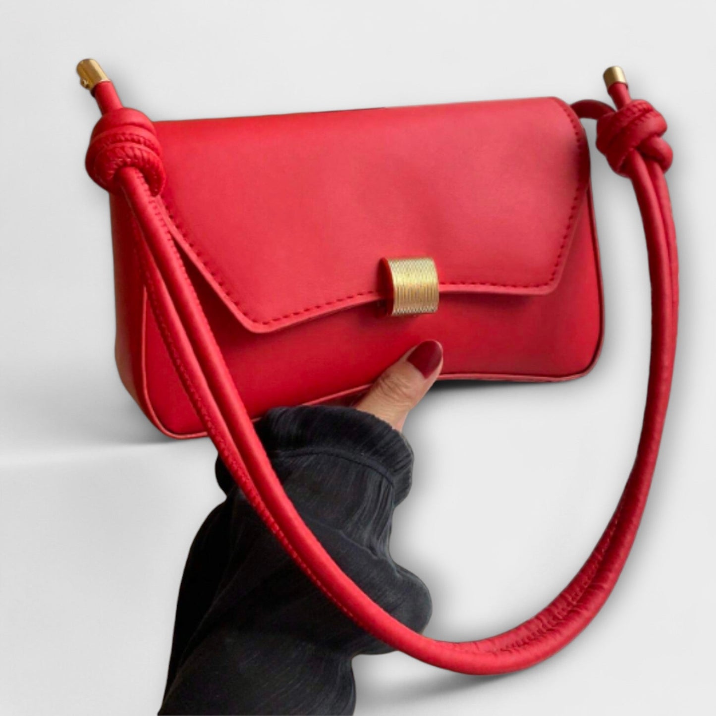 Léora - Vintage Handtasche Damen Schwarz, Zeitlos Elegante Klappentasche für Alltag und Besondere Anlässe-3