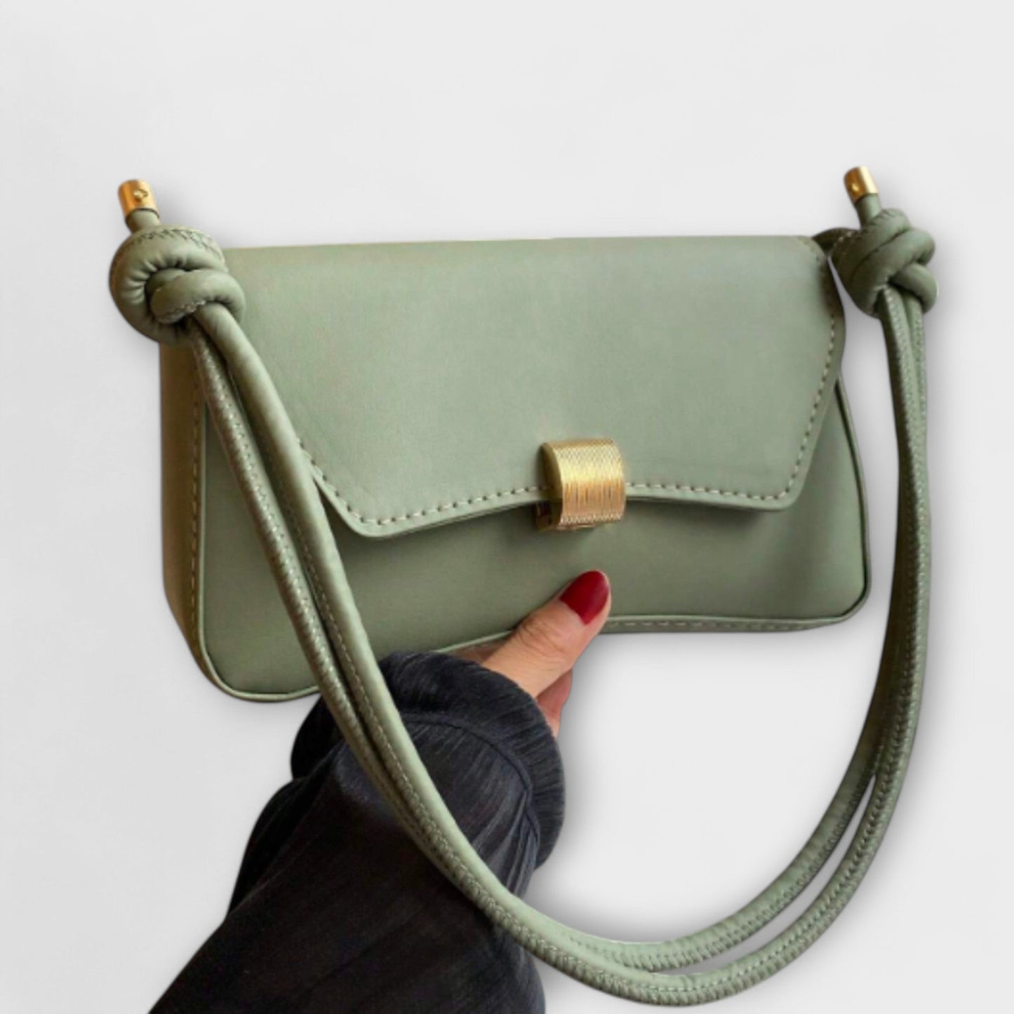 Variant image for Léora - Vintage Handtasche Damen Schwarz, Zeitlos Elegante Klappentasche für Alltag und Besondere Anlässe-6