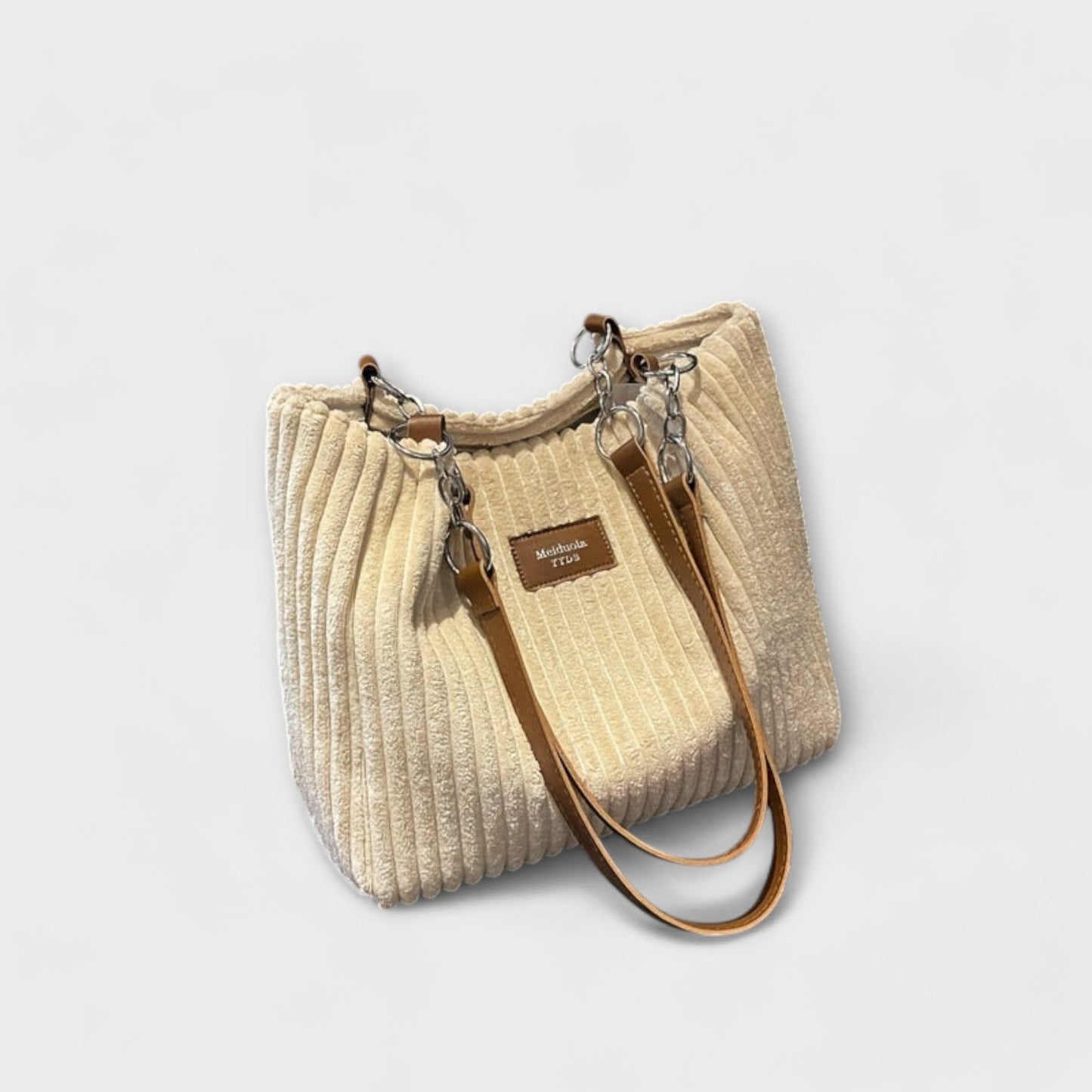 Variant image for Léora - Elegante Schultertasche Damen aus Weichem Cord in Khaki - Modern und Praktisch für Alltag und Büro-3