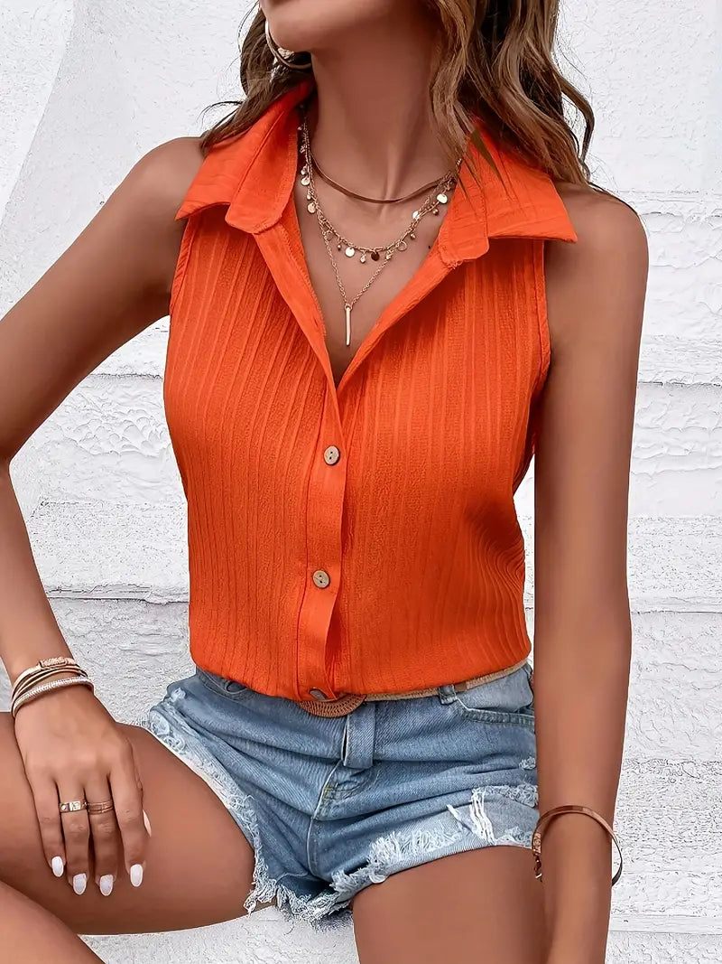 Lisa - Blusentop Ärmellos Für Frauen - Elegantes Hemd Für Stilvolle Frühlingslooks-5