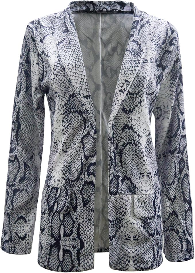 Variant image for Luna - Eleganter Blazer Damen mit Schlangenmuster, Offenes Design, Ideal für Frühling/Herbst, Chic Damenblazer-3