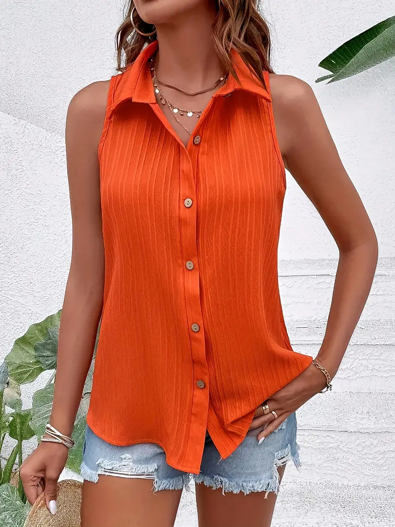 Lisa - Blusentop Ärmellos Für Frauen - Elegantes Hemd Für Stilvolle Frühlingslooks-4