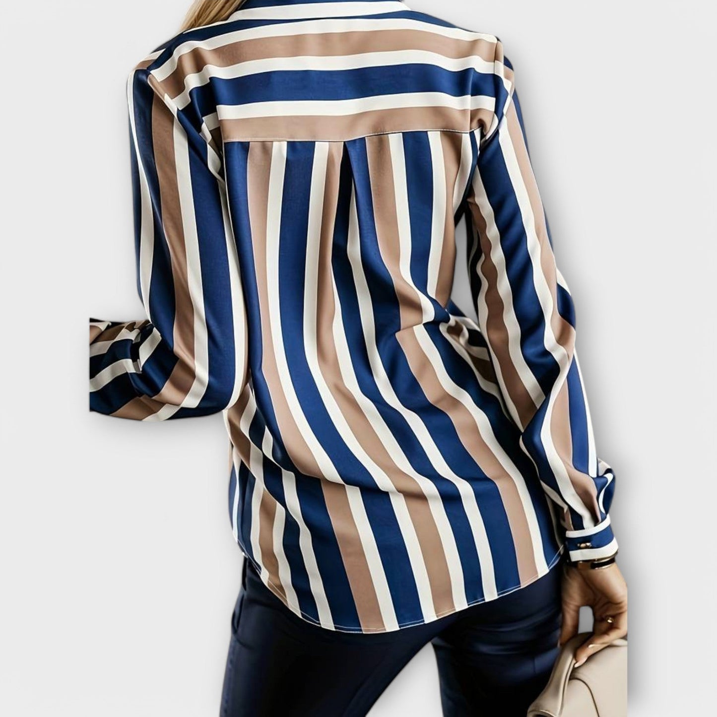 Anna - Lässige Elegante Damenbluse mit Streifenmuster - Bequeme Bluse für Alltag und Freizeit-3
