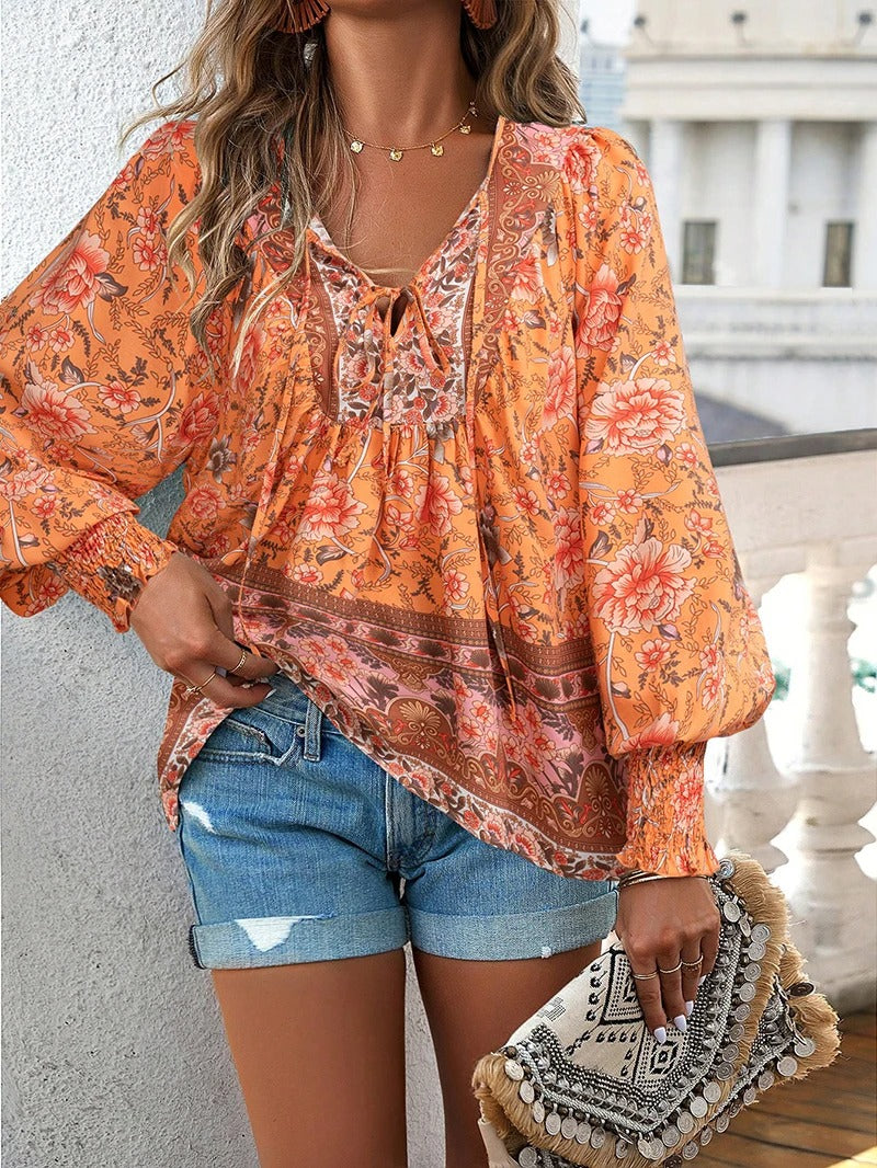 Variant image for Emma - Elegante Damenbluse Mit Blumenmuster Für Festliche Anlässe - Hochwertige Bluse-13