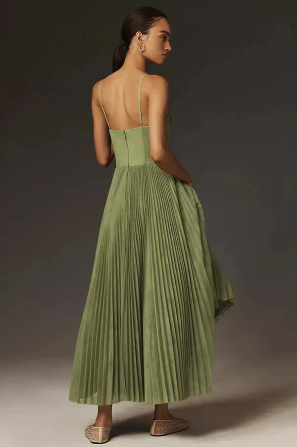 Evelin | Elegantes Tüll-Midi-Kleid Damen - Festliches Kleid für Hochzeitsgast und besondere Anlässe-3