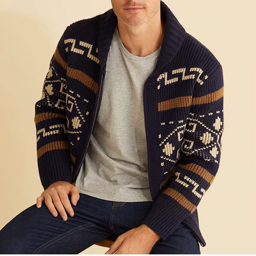 Elias – Herren Strickjacke mit Azteken-Muster