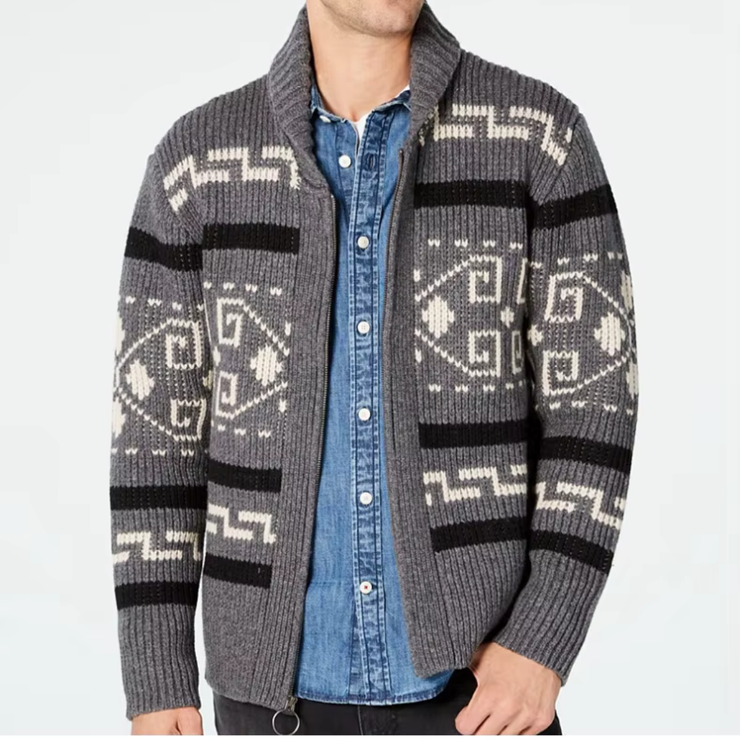 Elias – Herren Strickjacke mit Azteken-Muster
