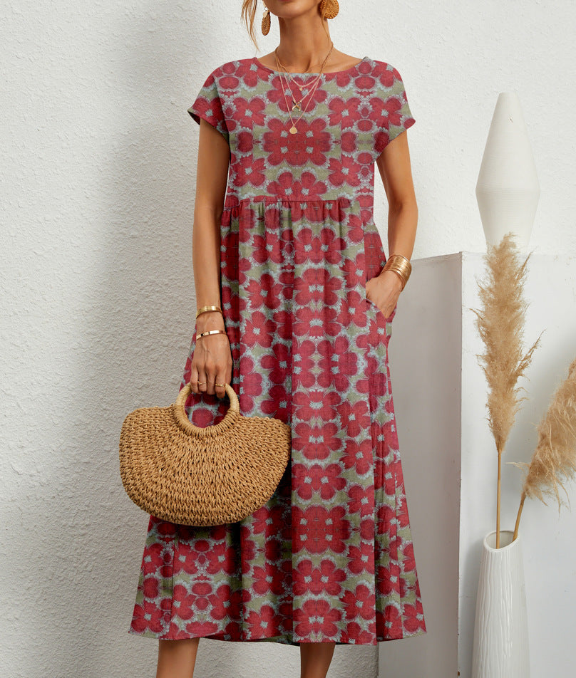 Variant image for Emma Midikleid Damen Mit Blumenmuster – Elegantes Festliches Kleid Für Jeden Anlass-1