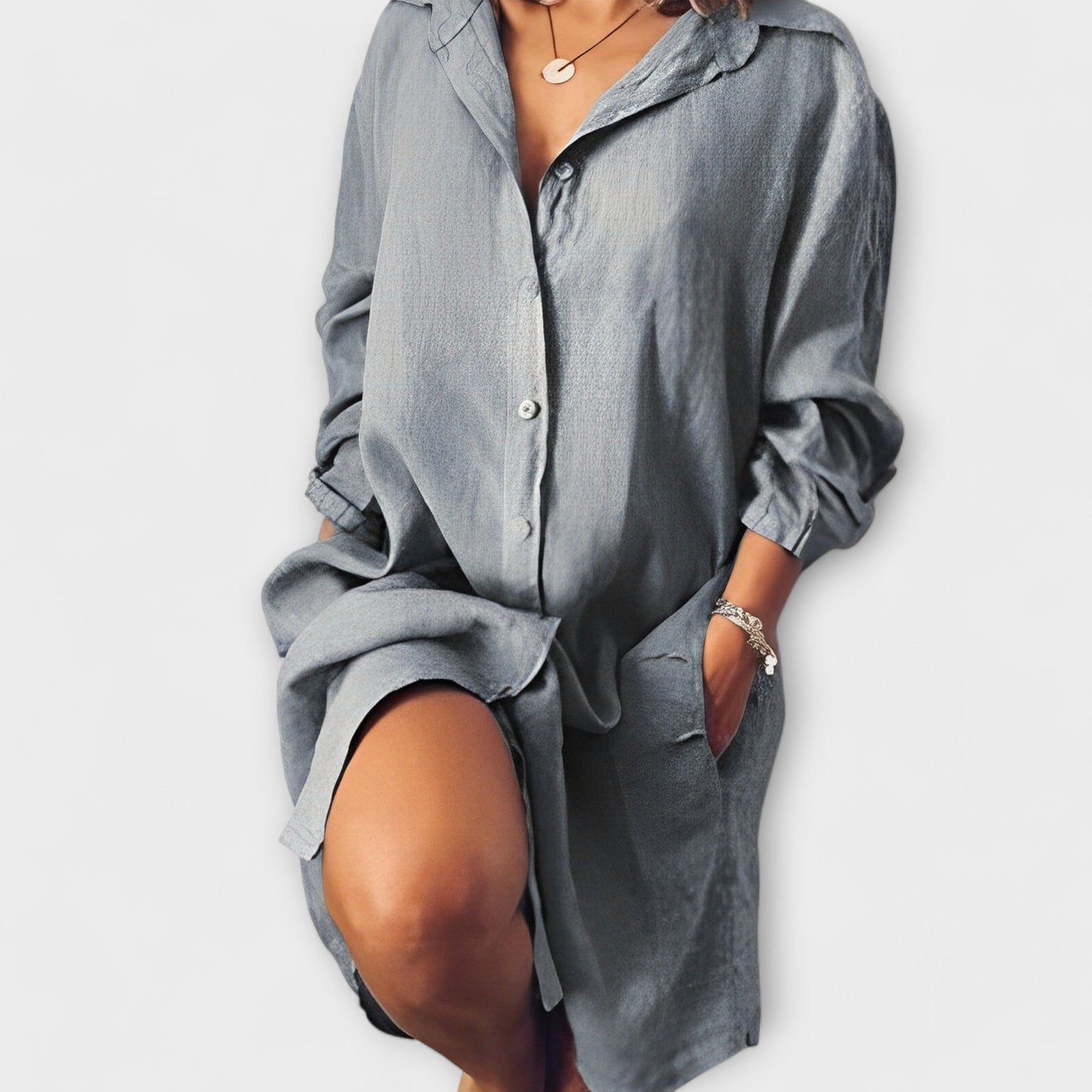 Variant image for Anna's Weiße Leinenbluse Damen – Lässig, Elegant & Vielseitig für Jeden Anlass-2