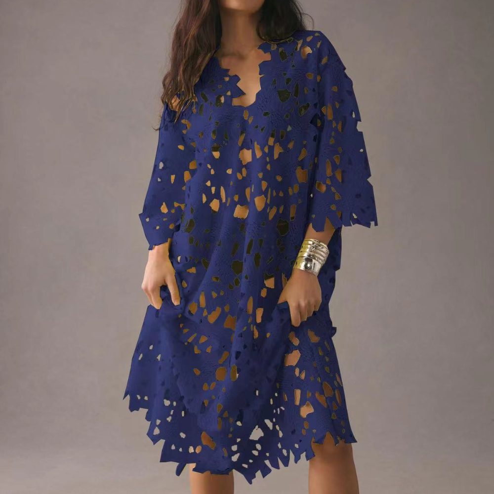 Emilia Damen Kleid - Elegantes Midi-Kleid mit Stickerei für Abendkleider und Hochzeitsgast-6
