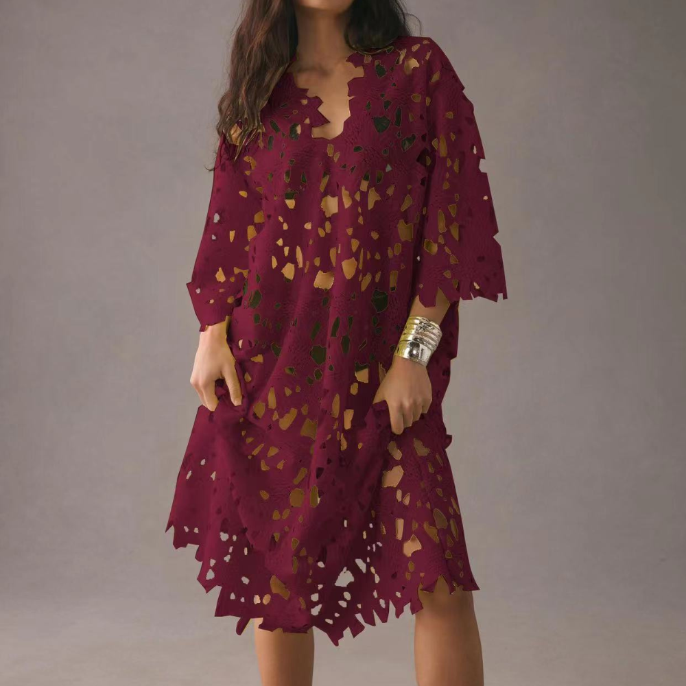 Variant image for Emilia Damen Kleid - Elegantes Midi-Kleid mit Stickerei für Abendkleider und Hochzeitsgast-16
