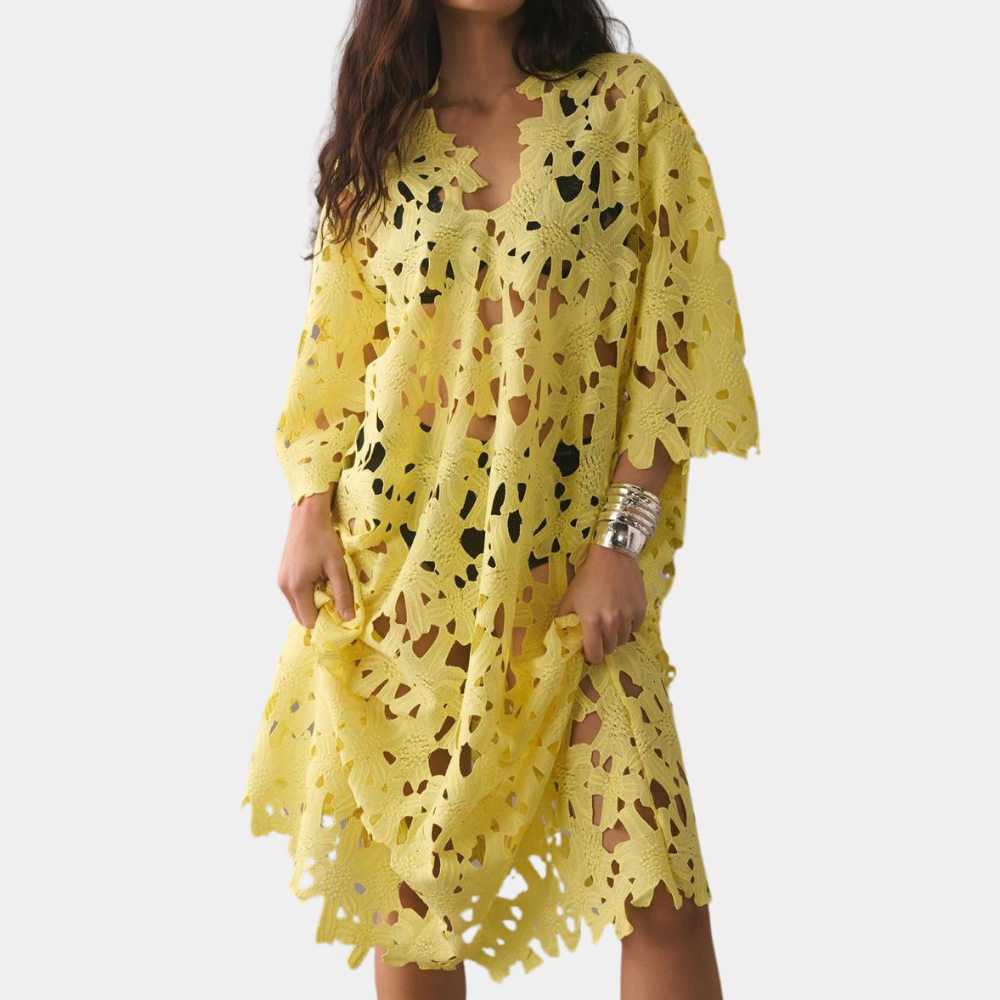 Emilia Damen Kleid - Elegantes Midi-Kleid mit Stickerei für Abendkleider und Hochzeitsgast-2