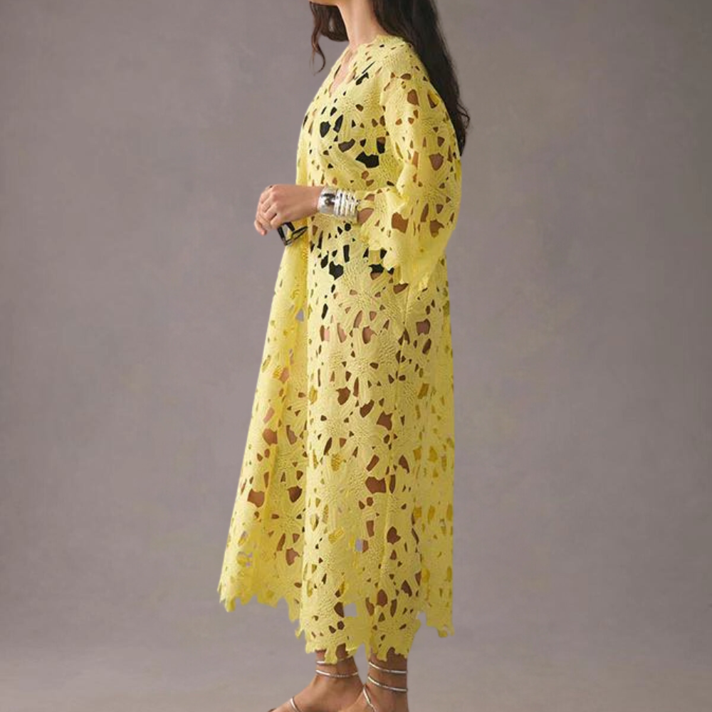 Emilia Damen Kleid - Elegantes Midi-Kleid mit Stickerei für Abendkleider und Hochzeitsgast-3