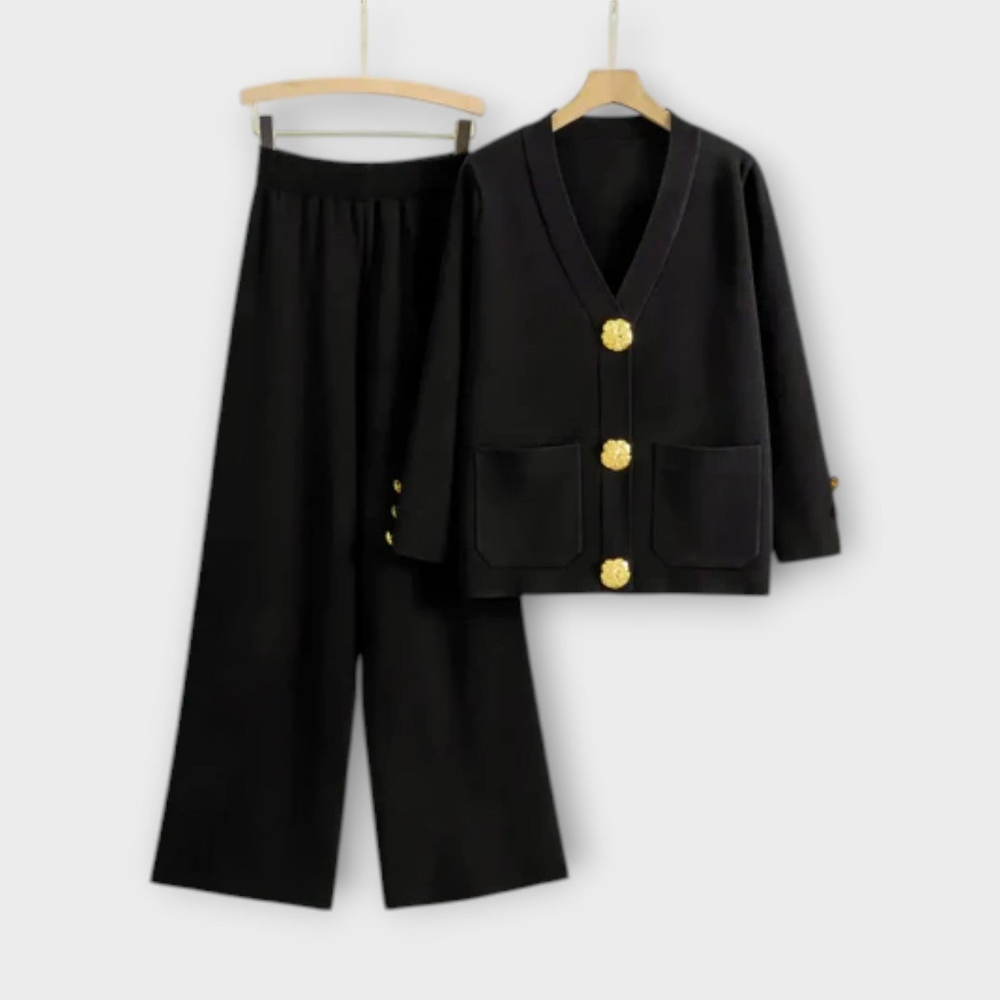 Anna - Elegantes Damen Set Aus Hochwertigem Stoff - Schwarz, Figurbetont, Vielseitig Für Alltag Und Besondere Anlässe-4