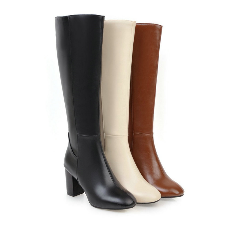 Anna Elegante Schwarze Stiefel Damen | Kniehohe Absatzstiefel für Winter Komfort-3