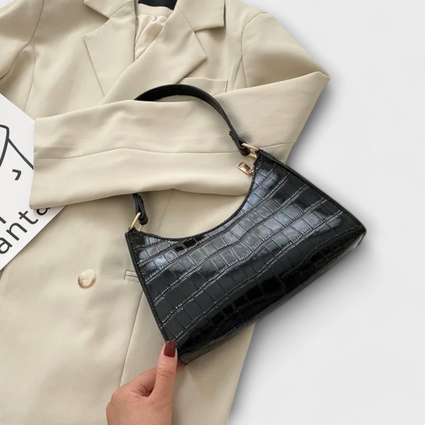 Variant image for Léora Handtasche Damen Schwarz – Elegante Ledertasche für Jeden Anlass, Geräumig und Vielseitig-2