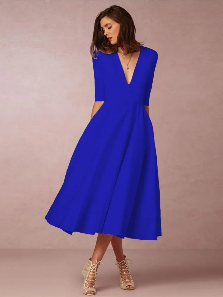 Anna's Elegantes Abendkleid für Damen - Midi, Perfekt für Hochzeiten und Formelle Anlässe-4