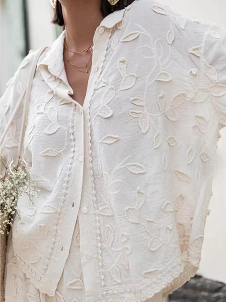 Variant image for Anna's Elegante Damenmode: Hosen Mit Stickerei & Langärmelige Bluse für Stilbewusste Frauen-9