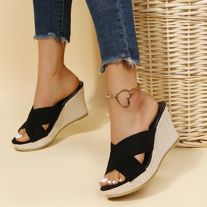 Anna's Damen Keilsandalen mit Geflochtenem Detail – Stilvolle und Bequeme Wedge-Sandalen für den Sommer-2