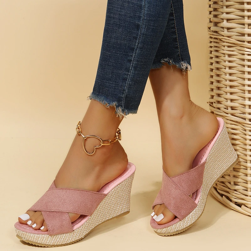 Anna's Damen Keilsandalen mit Geflochtenem Detail – Stilvolle und Bequeme Wedge-Sandalen für den Sommer-5