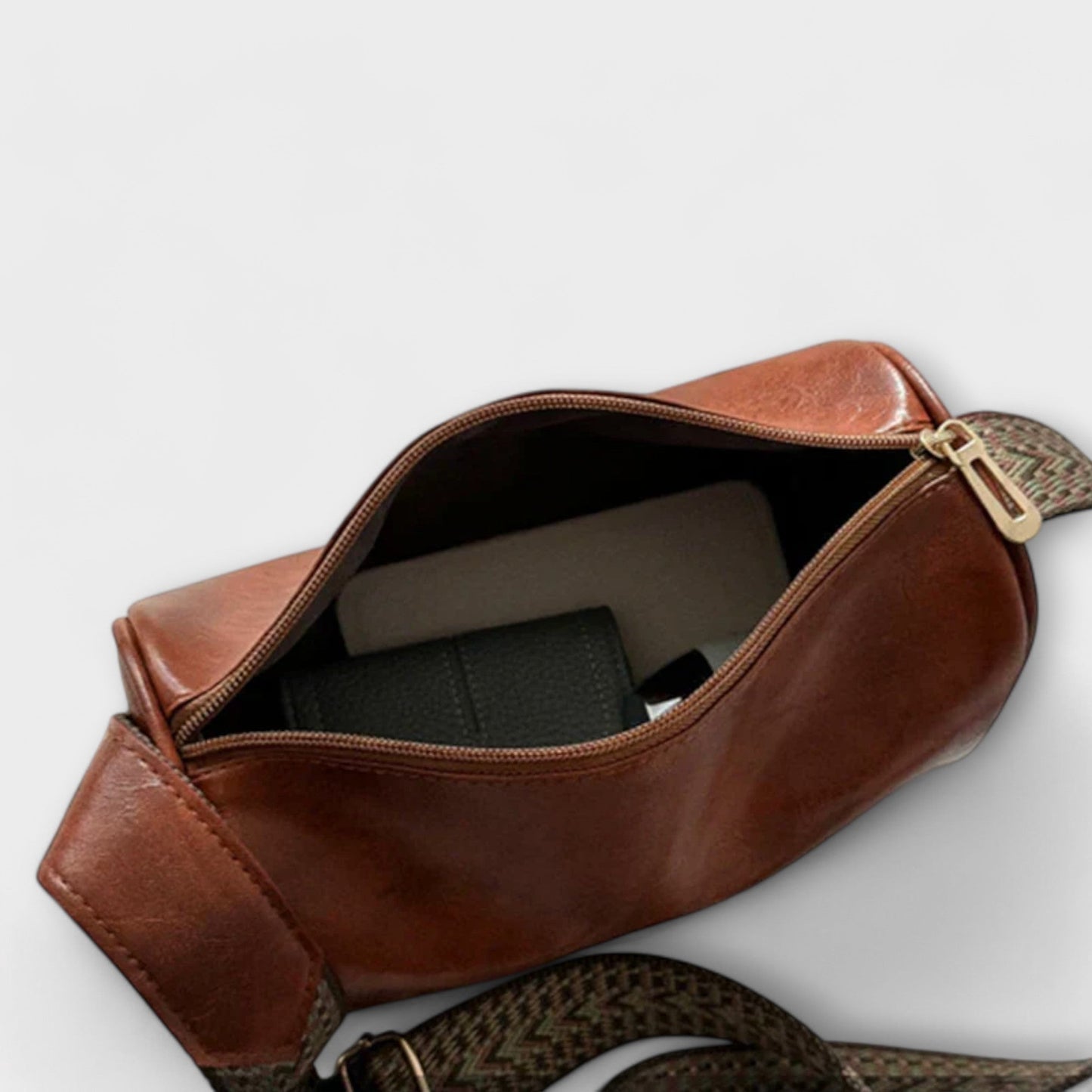 Léora - Vintage Umhängetasche Damen - Geräumige Crossbody Bag für Alltag & Freizeit - Zeitloses Design in Schwarz/Braun-6