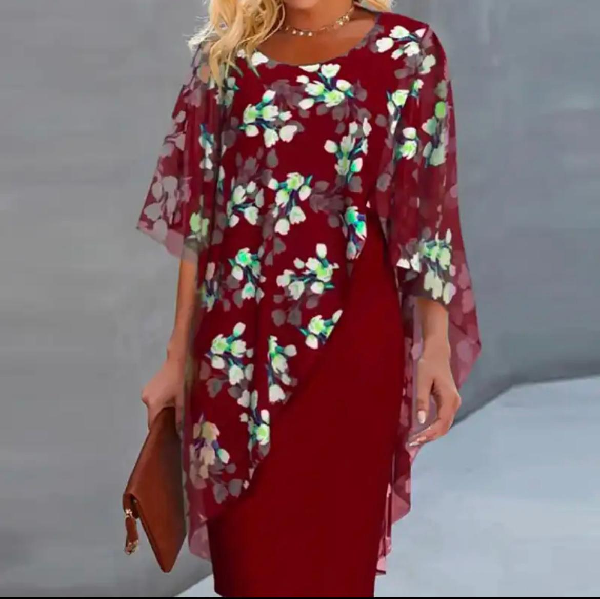 Variant image for Emma - Ökologisches Damenkleid In Blau, Grün Und Rot - Festliche Kleider Für Verschiedene Anlässe-6